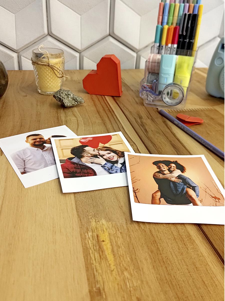 Kit Instantes - Fotos polaroid adesivado personalizado - pacote com 12 unidades