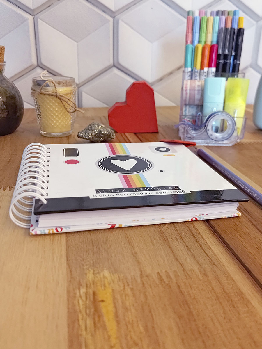 Kit Instantes - Álbum de fotos com caixa e adesivos - Imagem 11