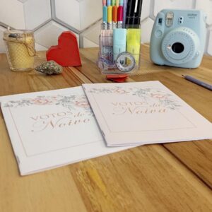 Coleção Amor que Floresce - Kit Cadernos de votos noivo e noiva