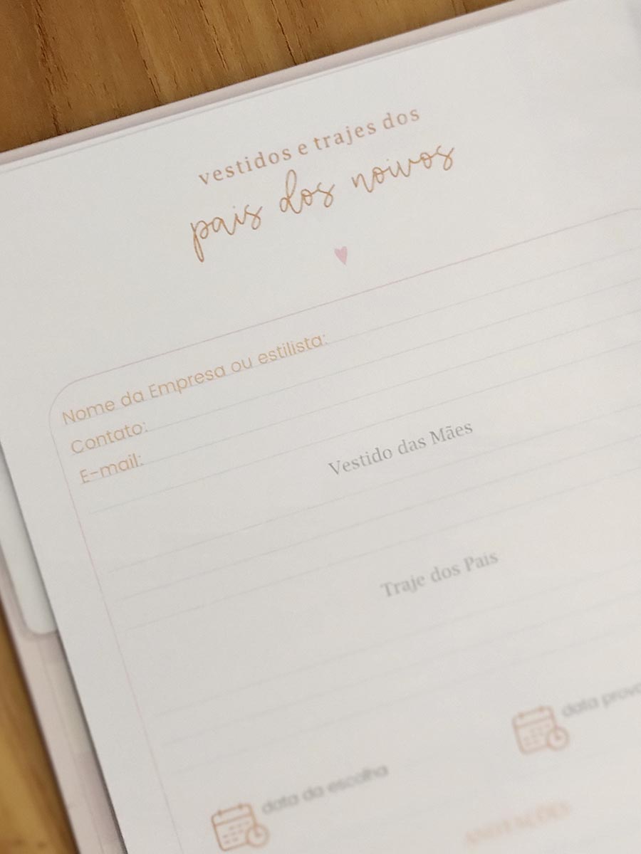 Coleção Amor que Floresce - Planner da noiva personalizado - Imagem 7