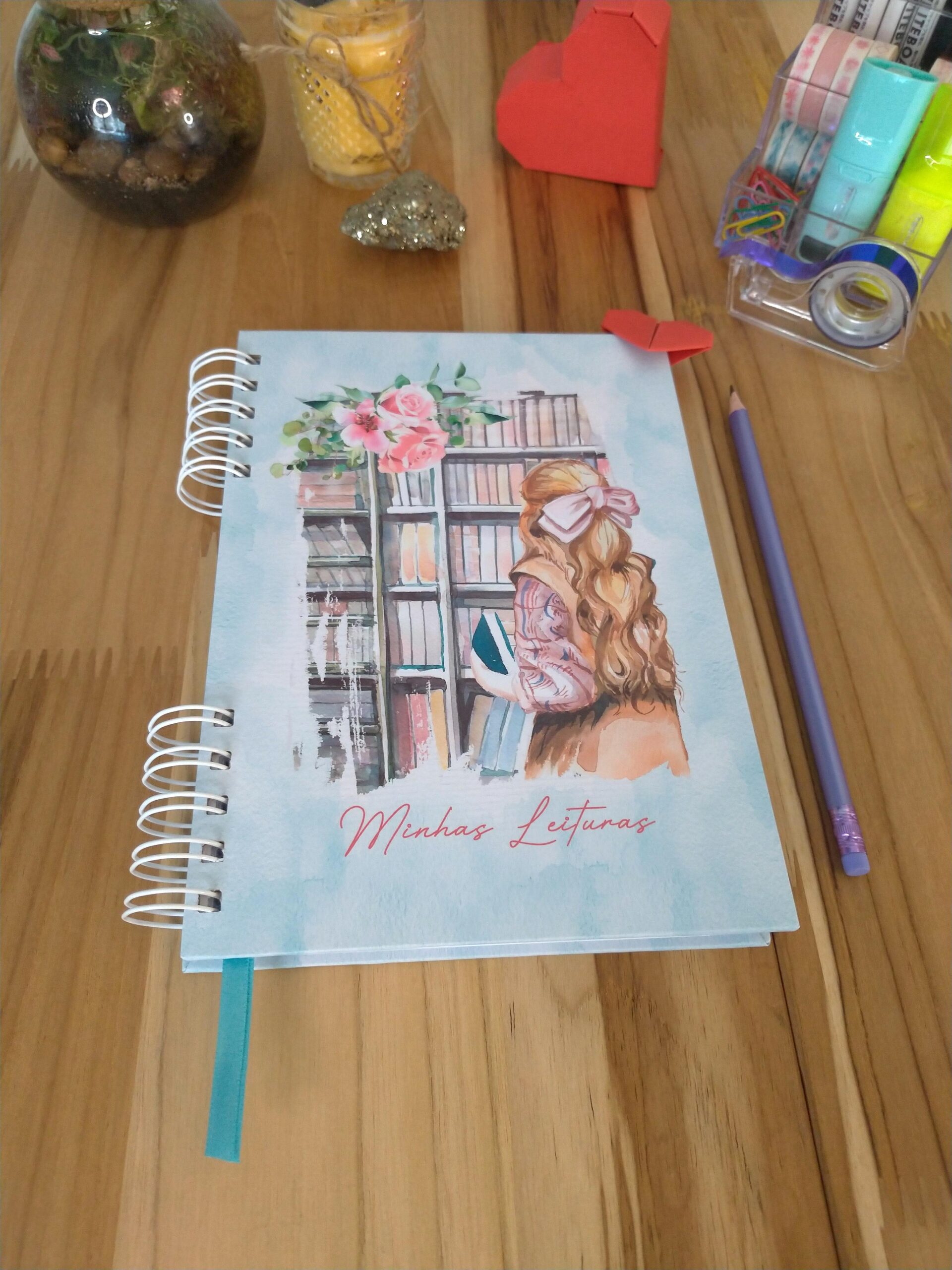 Caderno de leitura aquarela personalizado - Imagem 2