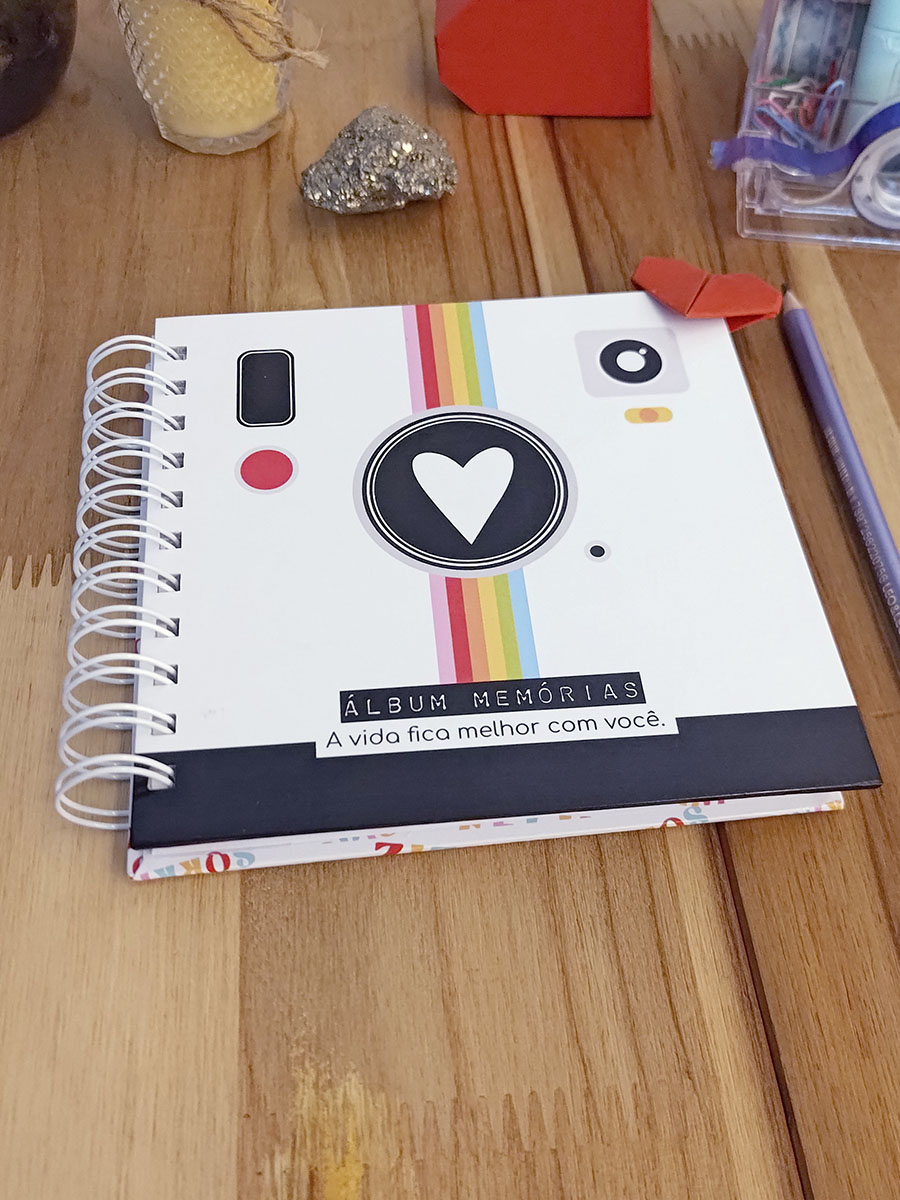 Kit Instantes - Álbum de fotos com caixa e adesivos - Imagem 12