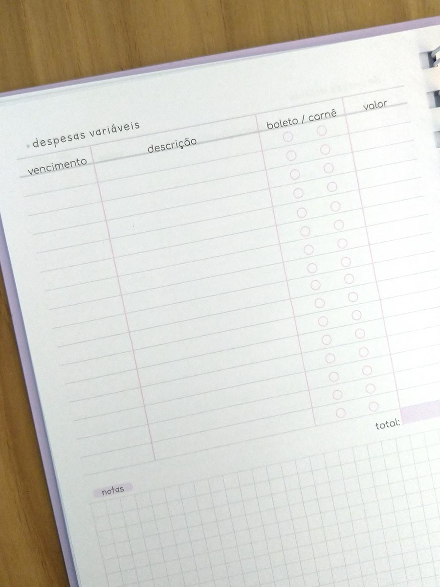 Planner financeiro permanente colorido ou neutro personalizado - Imagem 23