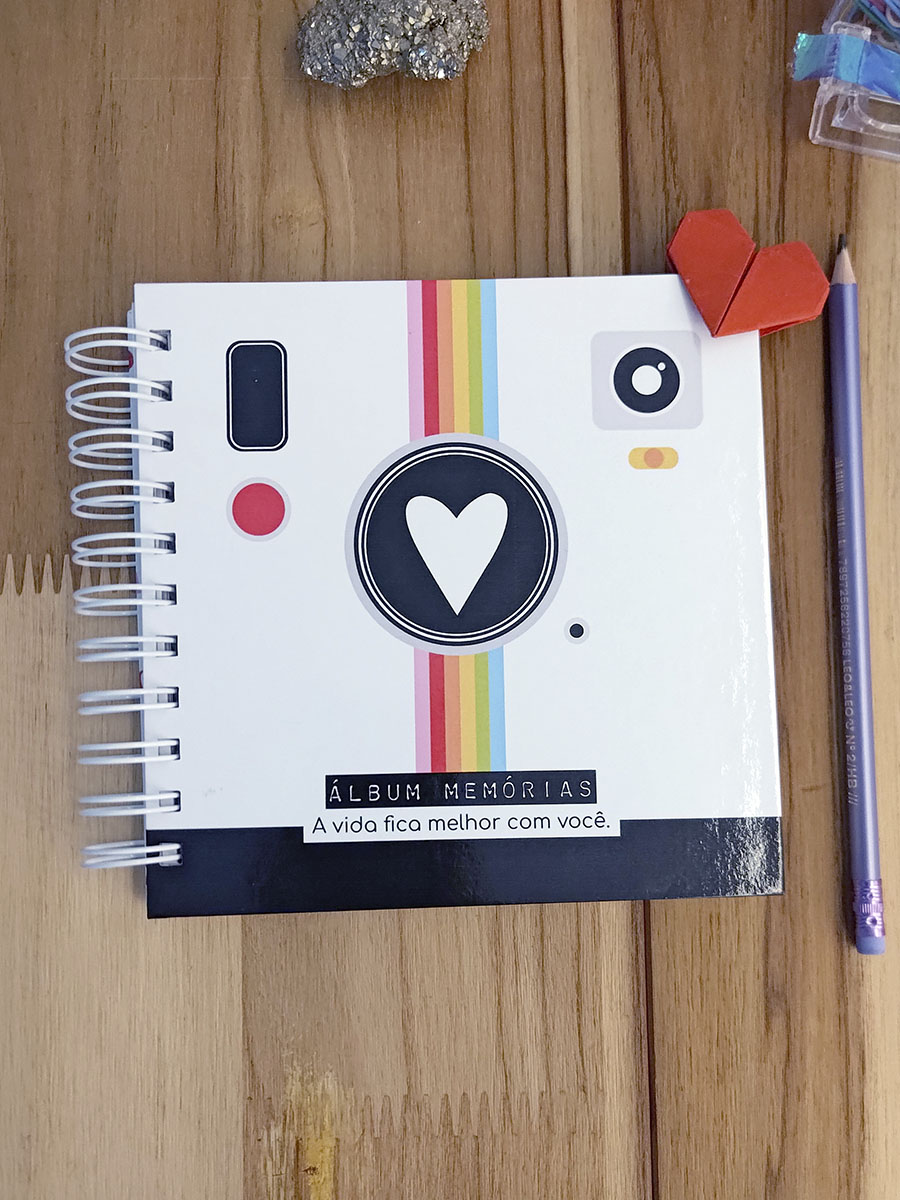Kit Instantes - Álbum de fotos com caixa e adesivos - Imagem 13