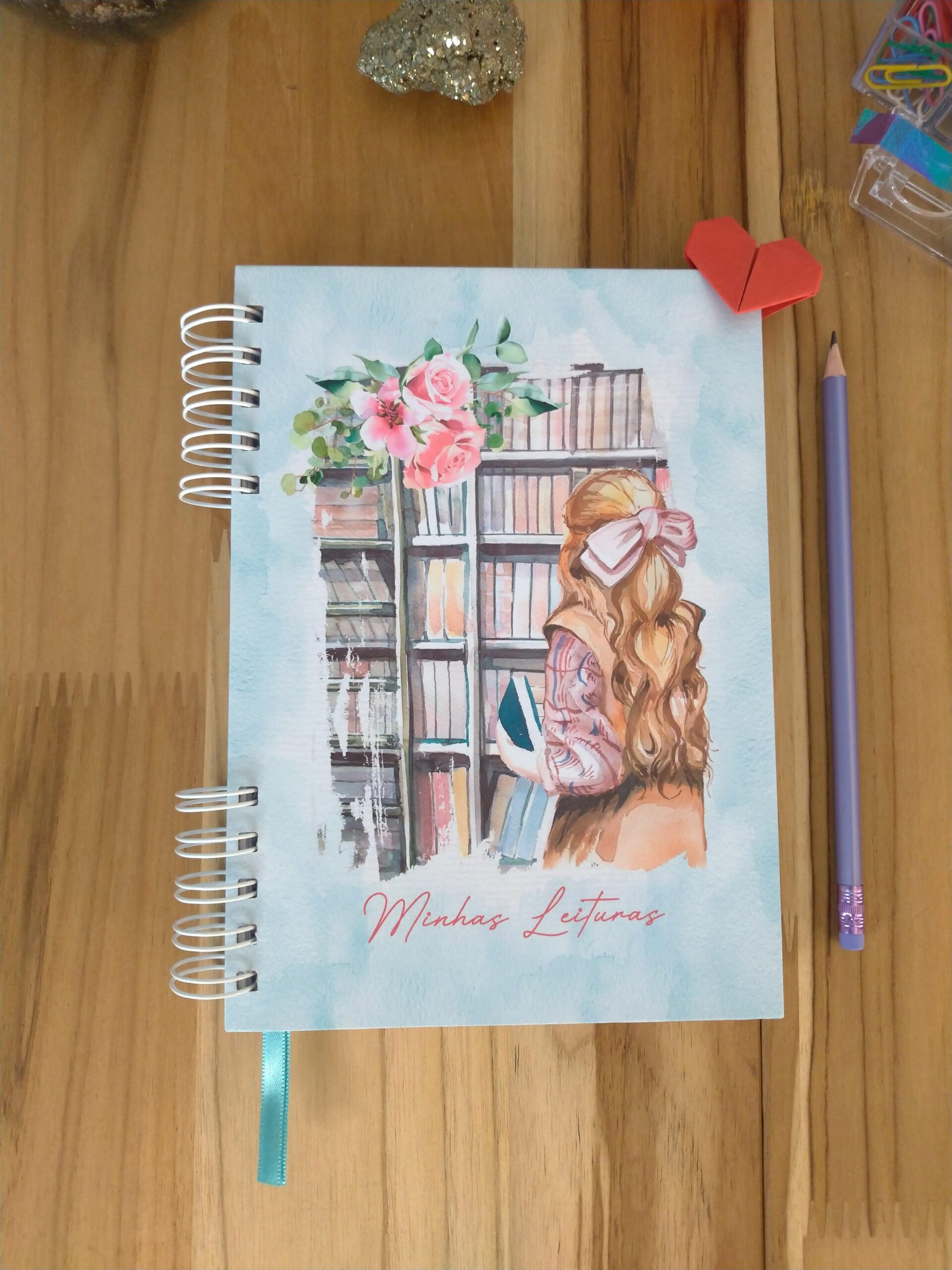 Caderno de leitura aquarela personalizado - Imagem 3