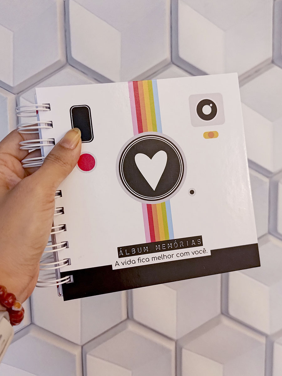 Kit Instantes - Álbum de fotos com caixa e adesivos - Imagem 6