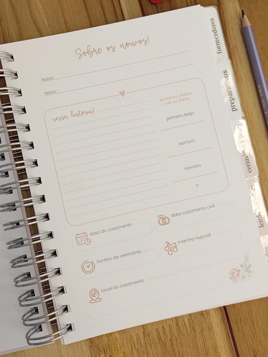Coleção Amor que Floresce - Planner da noiva personalizado - Imagem 6