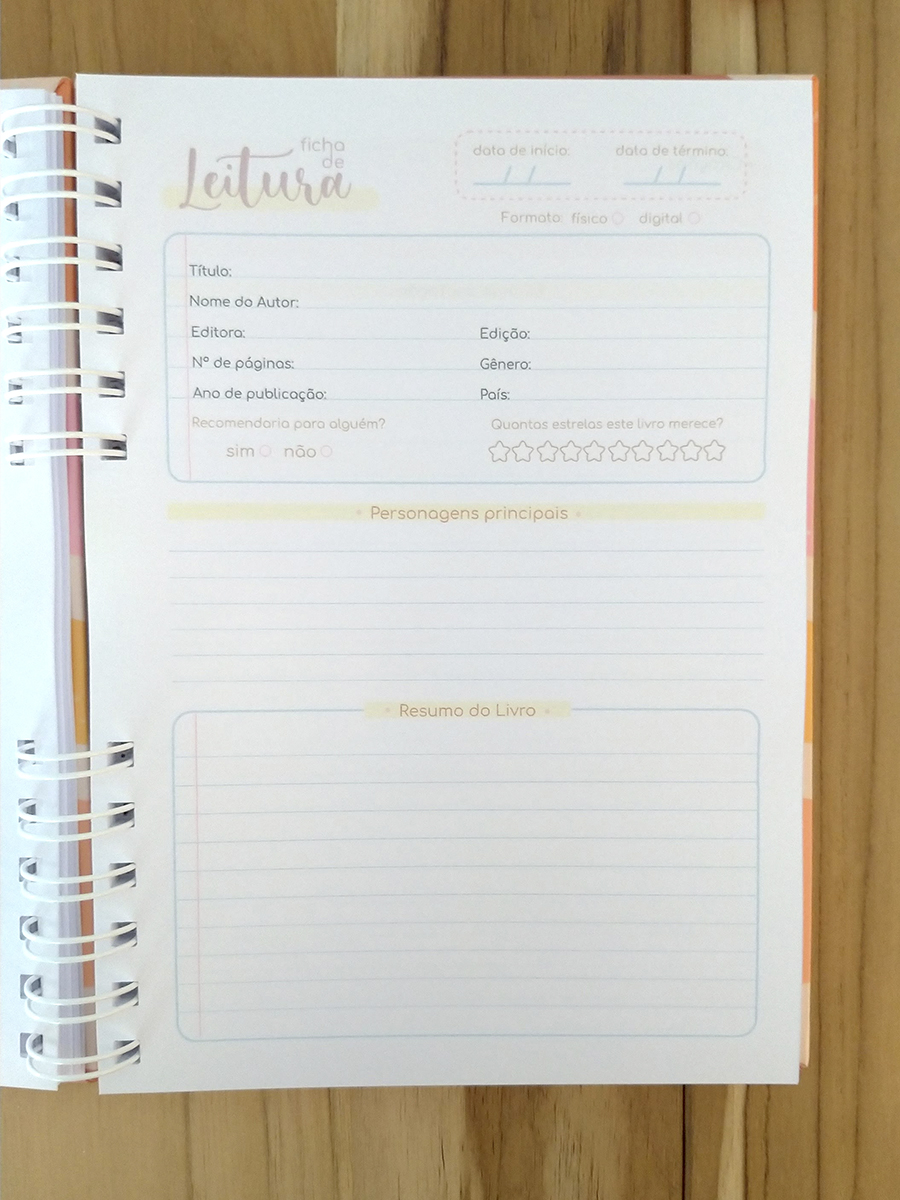 Caderno de leitura - minhas escolhas literárias personalizado - Imagem 5
