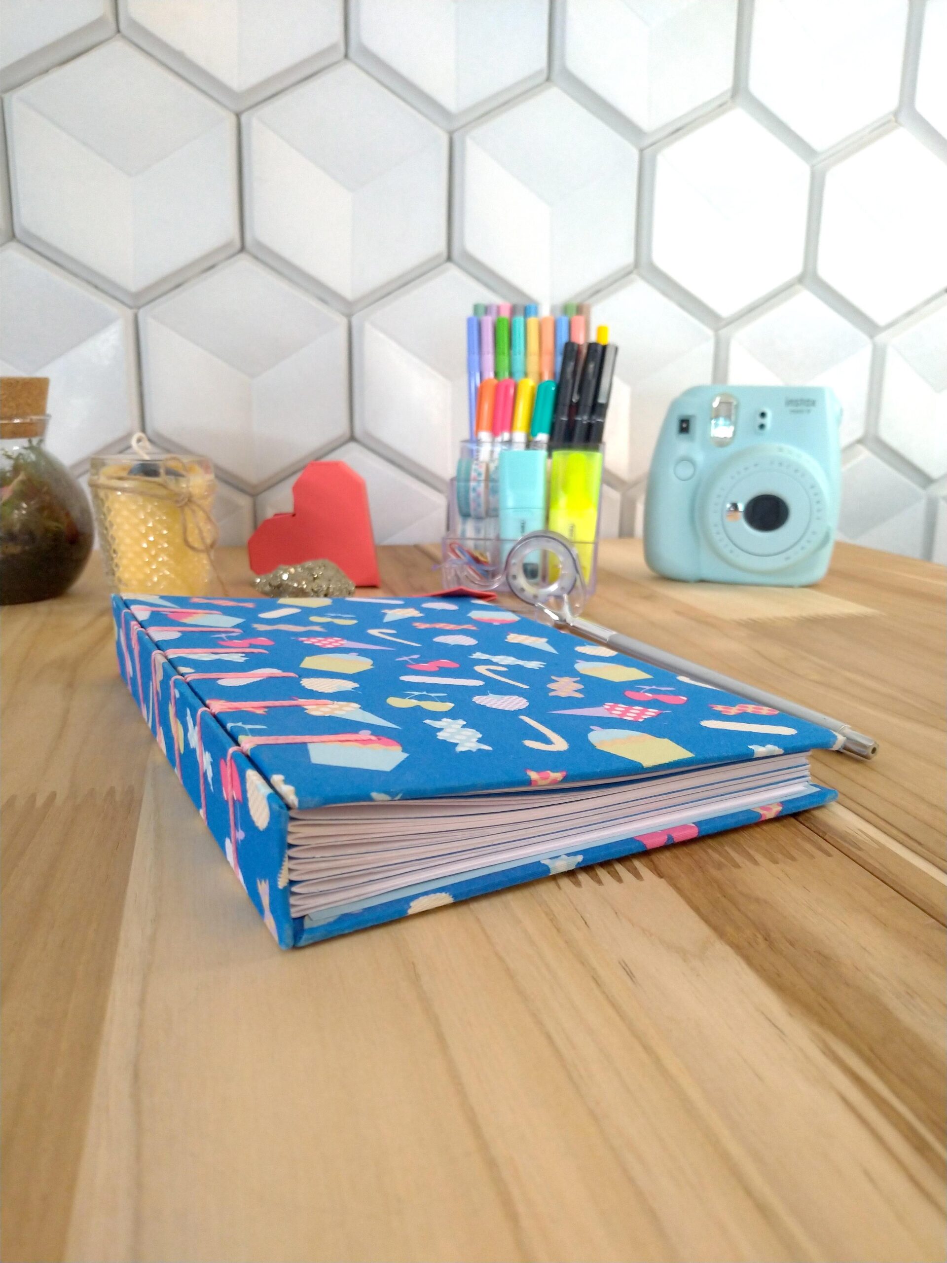 Caderno de receitas com divisórias