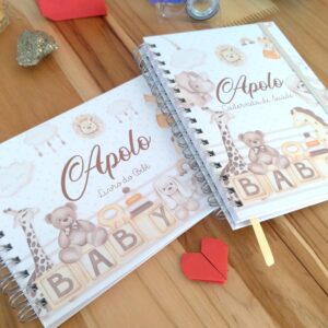 Kit meu menino – caderneta de saúde e livro do bebê personalizado