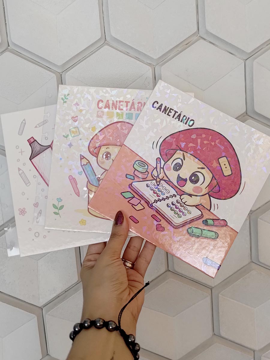 Capa e contra capa canetário personalizado