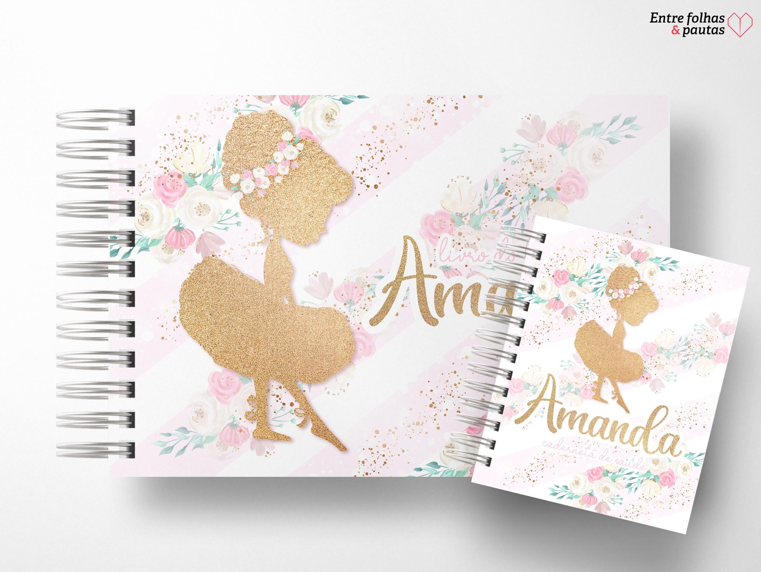 Kit minha menina - caderneta de saúde e livro do bebê personalizado - Imagem 21