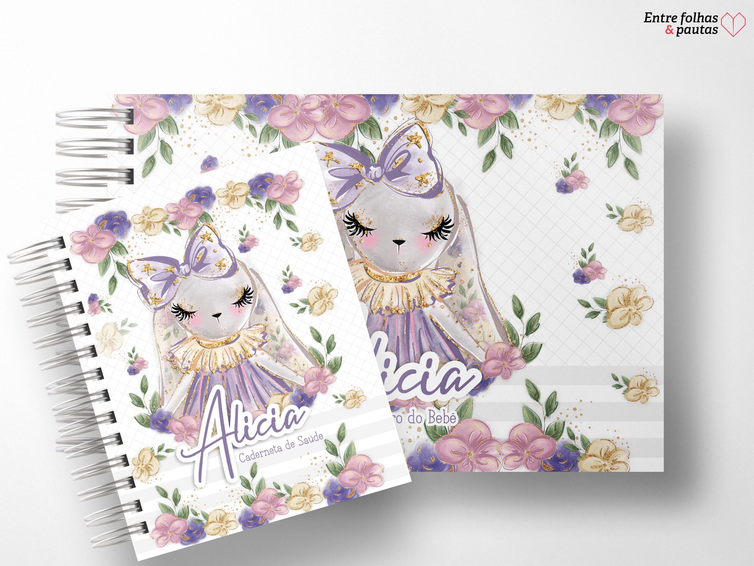 Kit minha menina - caderneta de saúde e livro do bebê personalizado - Imagem 35